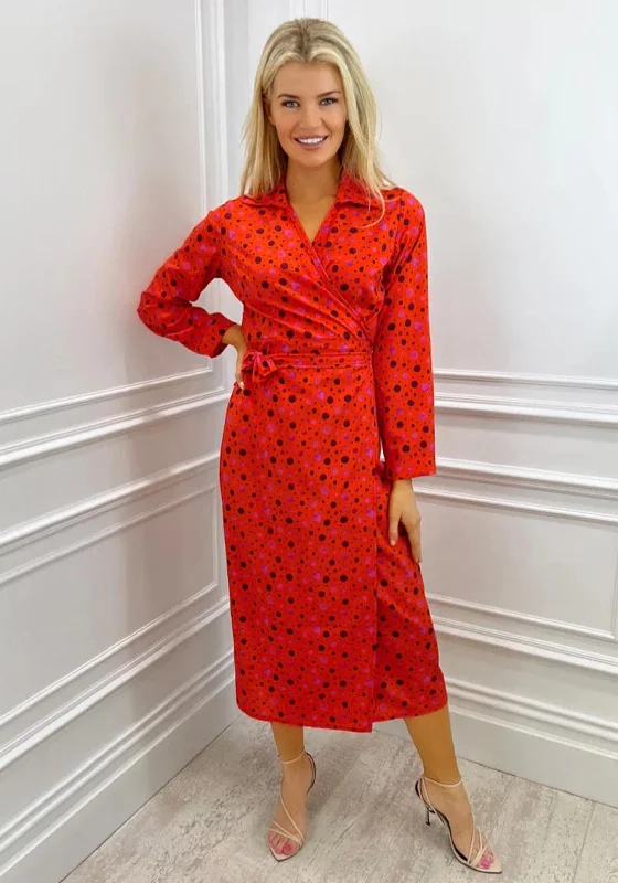Kate & Pippa Apulia Wrap Dress, Coral