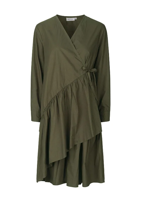 Masai Naima Faux Wrap Dress, Olive Night