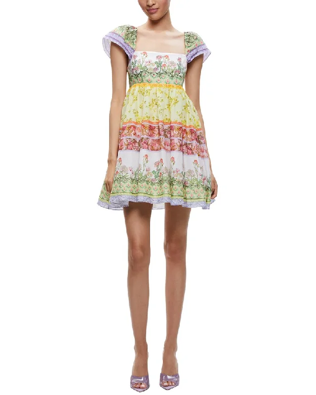 alice + olivia Tamia Babydoll Mini Dress
