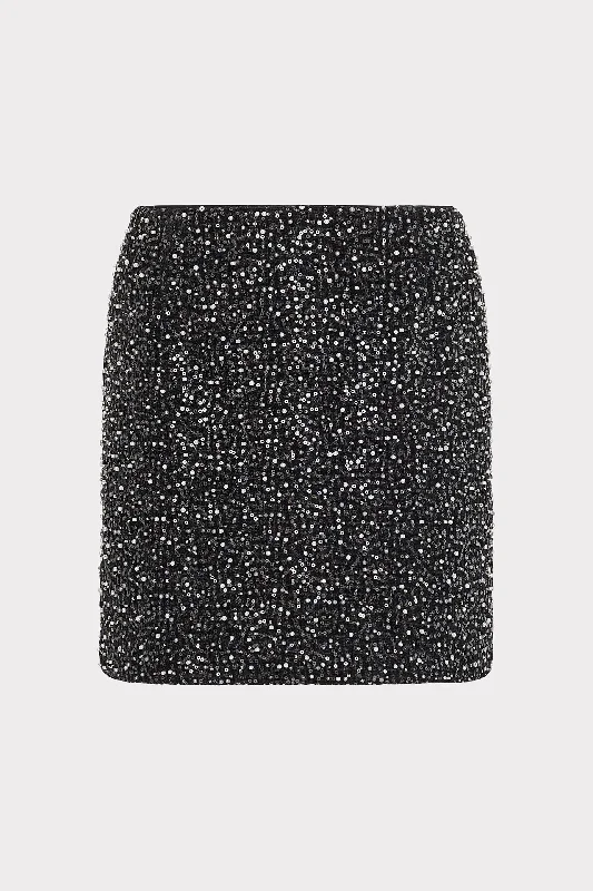 Beaded Tweed Modern Mini Skirt
