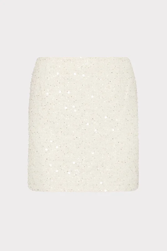 Beaded Tweed Modern Mini Skirt