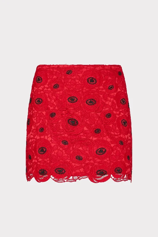 Embroidered Lace Modern Mini Skirt