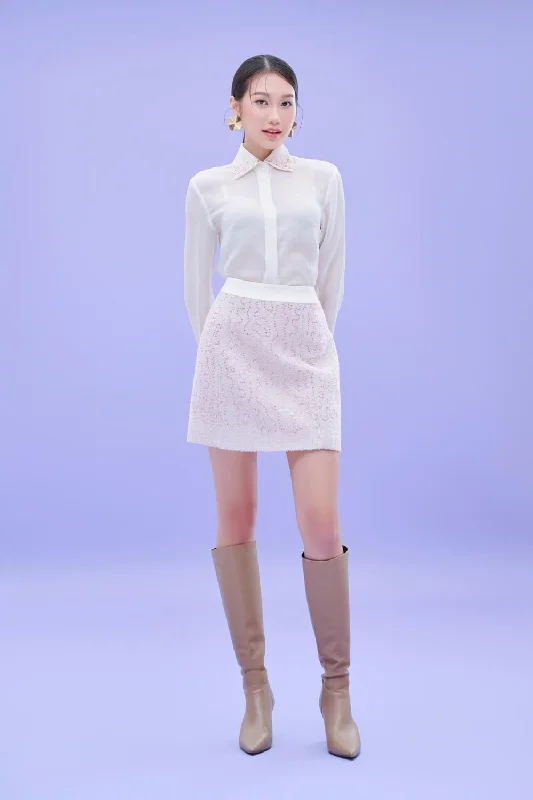 Eva A-line High Waist Wool Mini Skirt