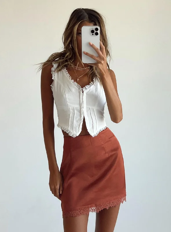 Leila Mini Skirt Brown