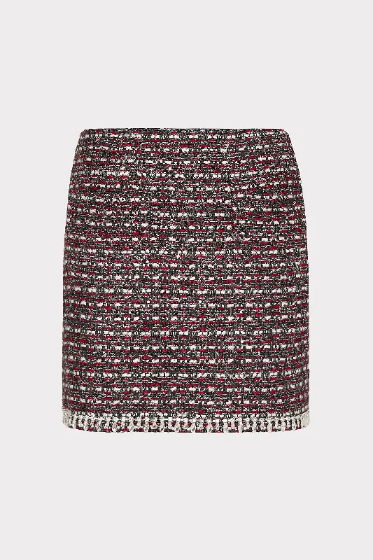 Nika Tweed Crystal Embellished Mini Skirt