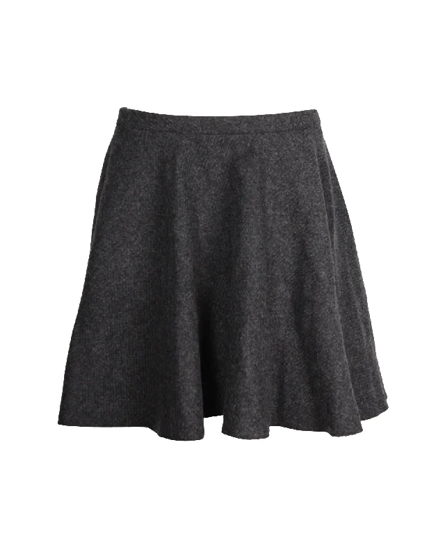 Red Valentino Mini Skirt in Grey Virgin Wool
