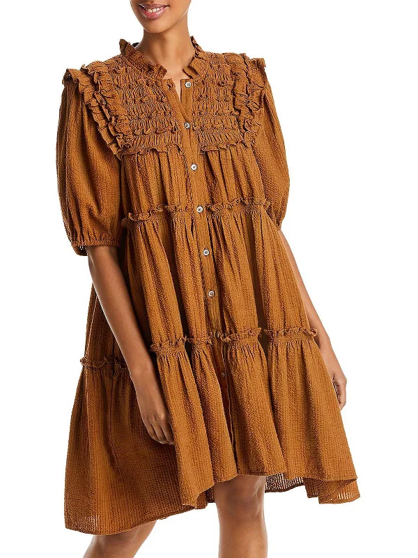 Seersucker Mini Shift Dress