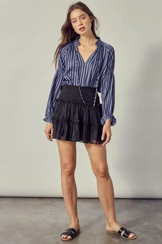 True To You Black Floral Mini Skirt