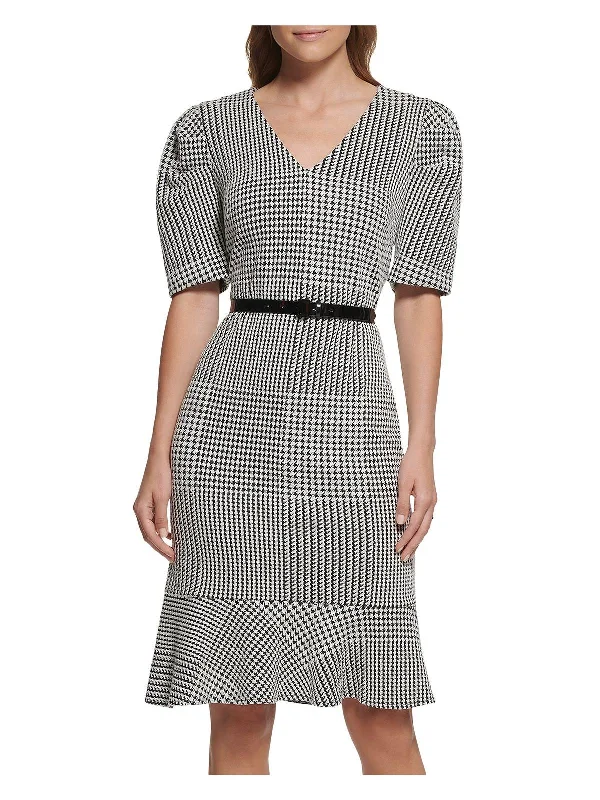 Womens Belted Mini Wear to Work Dress