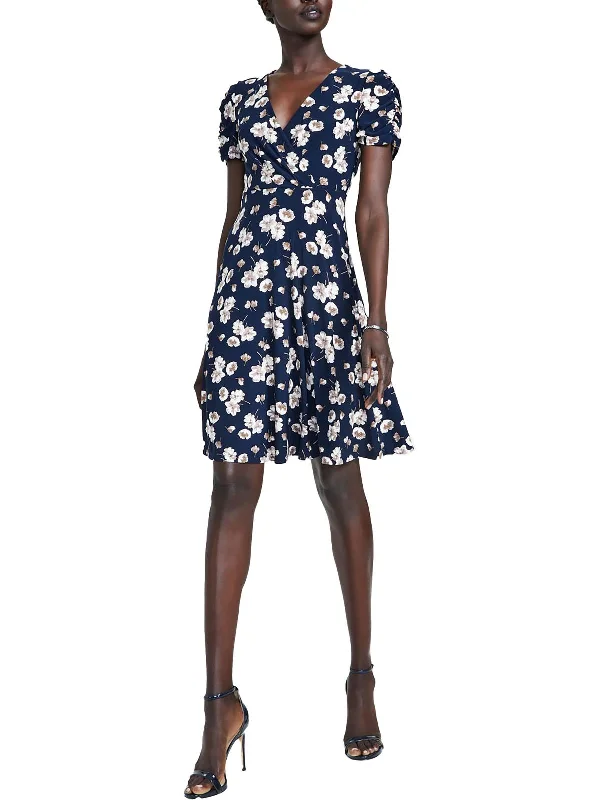 Womens Floral Print Above Knee Wear to Work Dress