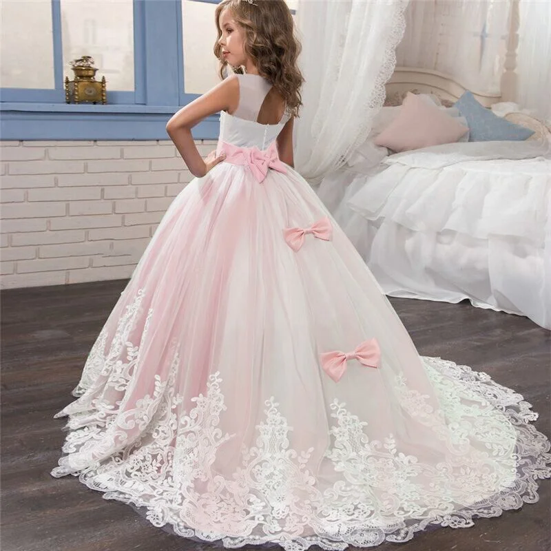 Fancy Flower Long Prom Gowns Teenagers Dresses for Girl Children Party Clothing Kids Evening Formal Dress for Bridesmaid Wedding Fancy Flower Long Prom Gowns Teenagers Dresses for Girl Children Party Clothing Kids Evening Formal Dress for Bridesmaid Wedding