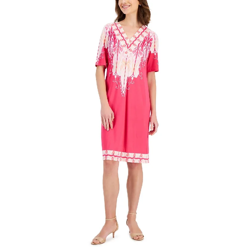 JM Collection Womens V Neck  Wear To Work Dress