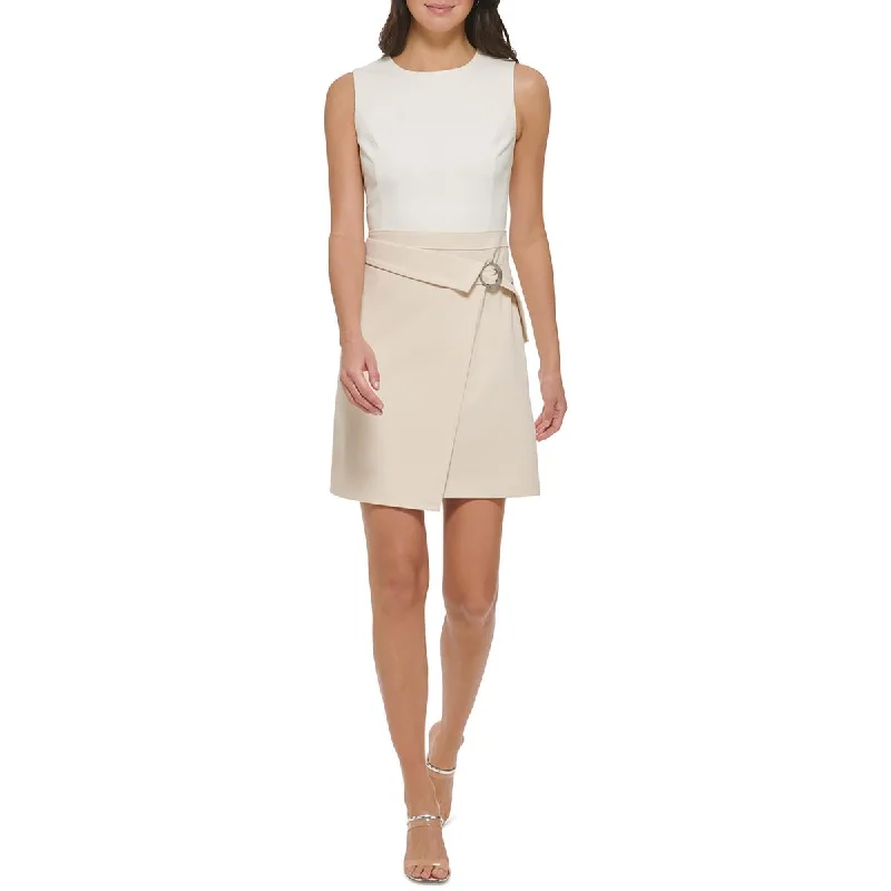 DKNY Womens Above Knee Colorblock Wear To Work Dress
