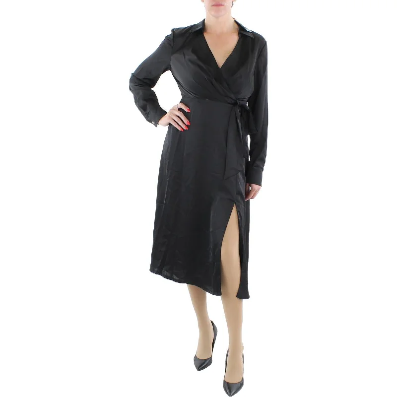 Lauren Ralph Lauren Womens Surplice Collared Wear to Work Dress