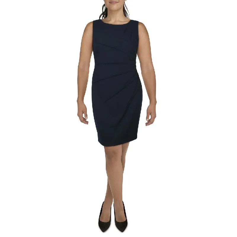 Calvin Klein Womens Pleated Crepe Wear To Work Dress
