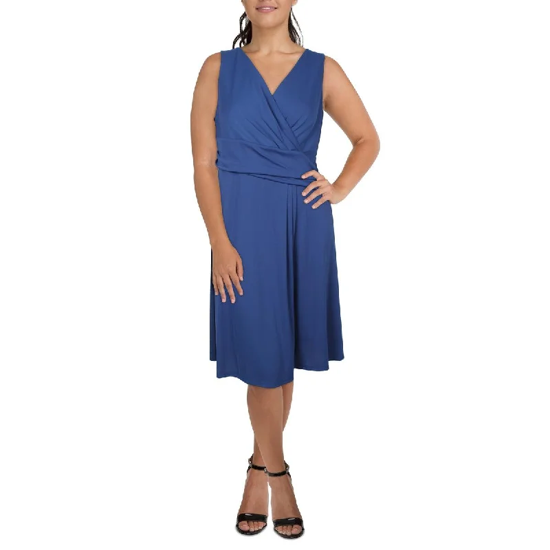 Lauren Ralph Lauren Womens Pleated Jersey Wear To Work Dress