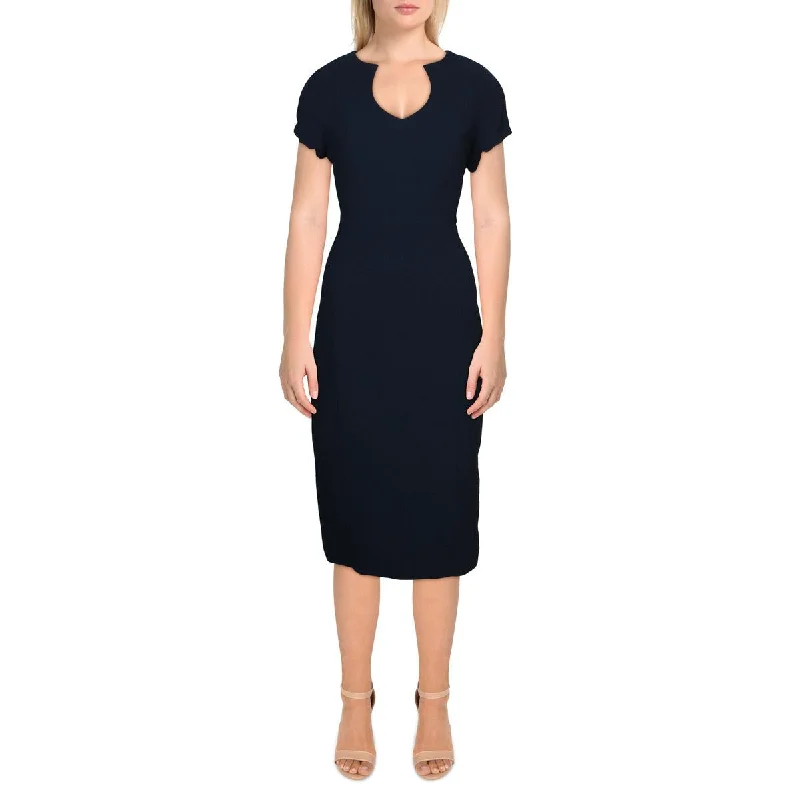 Black Halo Womens Crepe Short Sleeves Wear to Work Dress