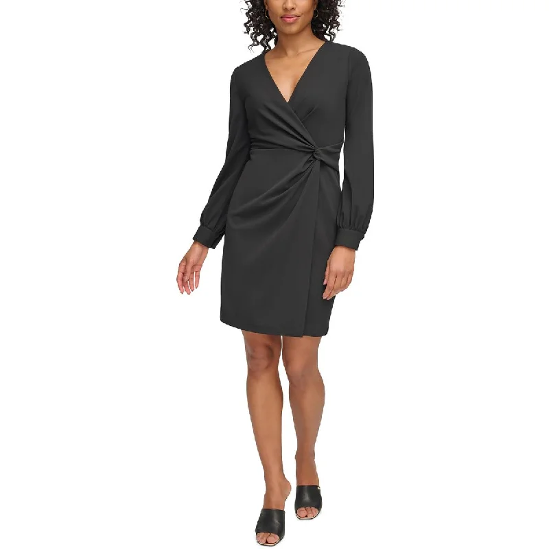 DKNY Womens Petites Gathered  Wear To Work Dress