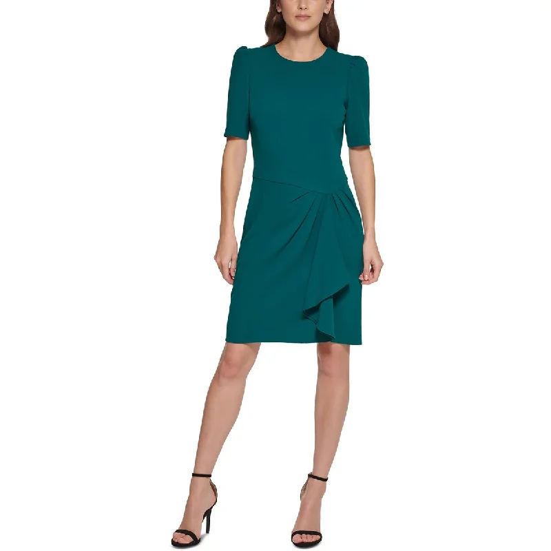 DKNY Womens Petites Side-Drape Mini Wear to Work Dress